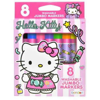 HELLO KITTY WASHABLE JUMBO MARKERS 8 PACK
