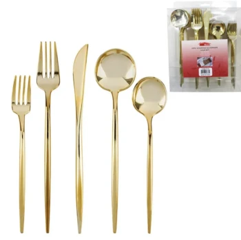 ASSORTED SILVERWARE 40PC SET GOLD