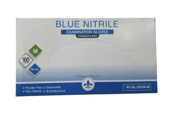 MEDIUM BLUE NITRILE EXAMINATION GLOVES 100 PACK