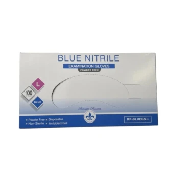 LARGE BLUE NITRILE EXAMINATION GLOVES 100 PACK