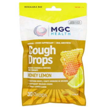 MGC HEALTH COUGH DROPS HONEY LEMON 30 DROPS