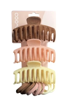 3 PACK HAIR CLIPS AND HAIR TIES