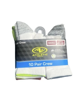 ATHLETIC 10 PAIR CREW SOCKS