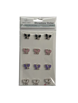 RHINESTONE STICKER BUTTERFLY 12 COUNT