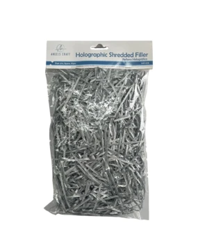 SILVER HOLOGRAPHIC SHREDDED FILLER APPROX 30 GRAMS