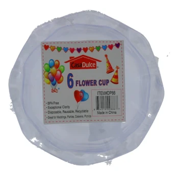 CLEAR FLOWER CUP 6 COUNT