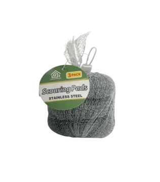 SCOURING PADS STAINLESS STEEL 3 PACK