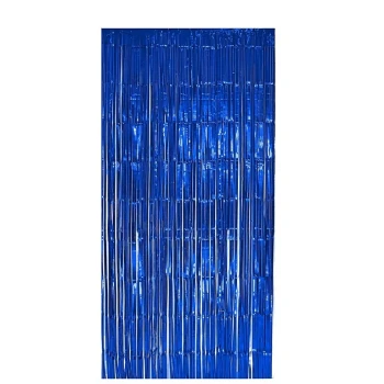 ROYAL BLUE FOIL DOOR CURTAIN