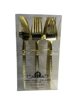 GOLD FANCY FEAST FORKS 24 COUNT