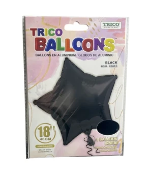 BLACK STAR 18 INCH BALLOON