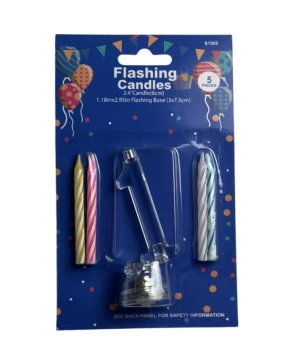 #1 FLASHING CANDLES 5 PCS