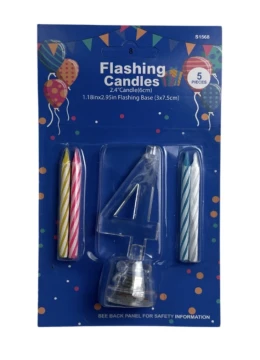 #4 FLASHING CANDLES 5 PCS
