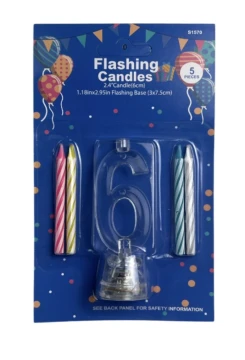 #6 FLASHING CANDLES 5 PCS