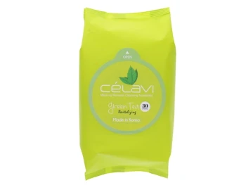 CELAVI GREEN TEA MAKEUP REMOVER CLEANSING WIPES 30 SHEETS