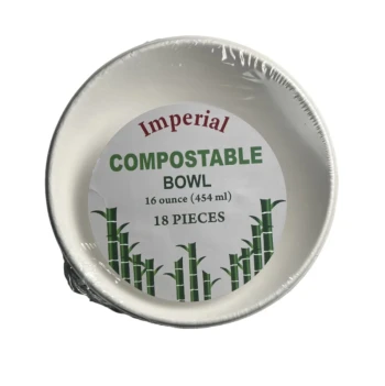 COMPOSTABLE ROUND PLATES 16 OZ 18 PCS