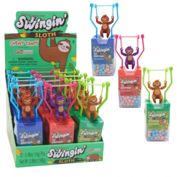 KIDSMANIA SWINGING SLOTH CHEWING CANDY