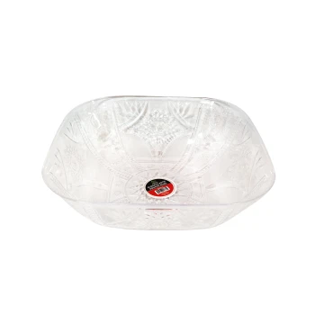 CLEAR PLASTIC SQUARE BOWL