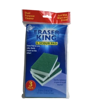 DELUXE ERASER KING AND SCOUR PAD 5 X 3 X 1 INCH 3 PACK ppp