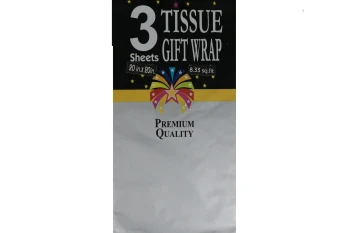 Silver Tissue Gift Wrap Paper 3 Count