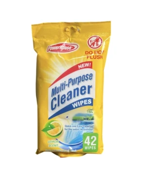 POWER HOUSE MULTI-PURPOSE CLEANER WIPES 42 COUNT LEMON SCENT