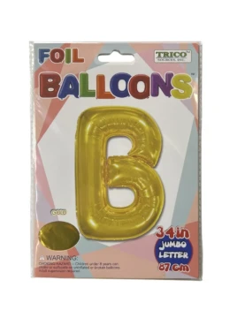 B GOLD JUMBO LETTER 34 INCH