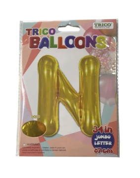 N GOLD JUMBO LETTER 34 INCH