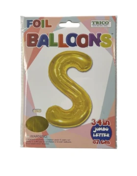 S GOLD JUMBO LETTER 34 INCH