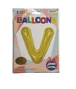 V GOLD JUMBO LETTER 34 INCH