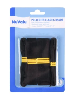 NUVALU BLACK POLYESTER ELASTIC BANDS