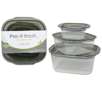 PAC IT FRESH 3 PACK FOOD CONTAINER 180 ML 480 ML 1000 ML