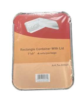 RECTANGLE CONTAINER WITH LID 7 X 9 INCH 4 SETS