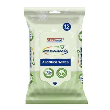 GERMISEPT ANTI BACTERIAL ALCOHOL WIPES 15 WIPES
