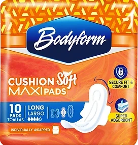 BODYFORM LONG 10 PADS MAXI WITH WINGS