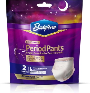 BODYFORM PERIOD PANTS 2 PANTS LARGE FOR HEAVY FLOW