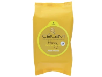 CELAVI HONEY MAKEUP REMOVER CLEANSING WIPES 30 SHEETS