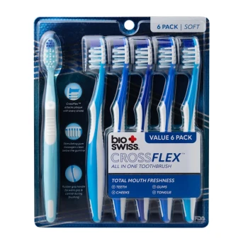 BIO SWISS CROSSFLEX TOOTBRUSH 6 PACK