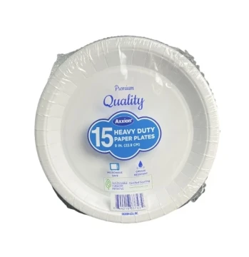 PREMIUM QUALITY 15 HEAVY DUTY PAPER PLATES 9 INCH