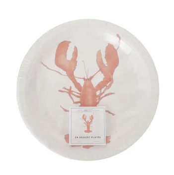SARA FITZ LOBSTER 7 INCH DESSERT PLATES 24 COUNT