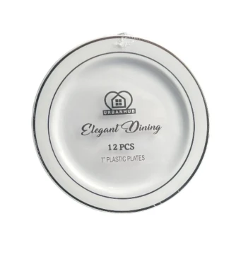URBANHUB ELEGANT DINING 7 INCH PLASTIC PLATES 12 COUNT