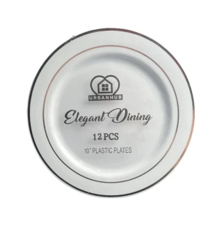 URBANHUB ELEGANT DINING 10 INCH PLASTIC PLATES 12 COUNT