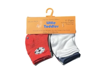 LITTLE BOY TODLLER SOCKS 11 PAIRS 12-24 MONTHS