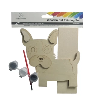 WOODEN CAT PAINTING