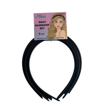 DAILY HEADBAND SET 5 PCS BLACK