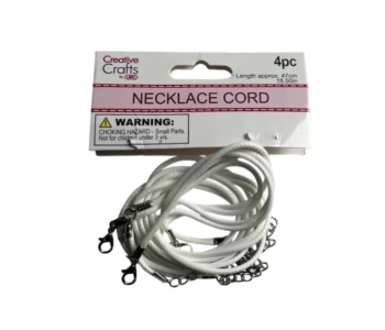 WHITE NECKLACE CORD 4 PC