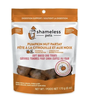 SHAMELESS PETS PUMPKIN NUT PARTAY SOFT BAKED DOG TREATS 170 GRAM