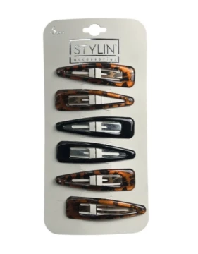 STYLIN HAIR BARRETTES 6 PACK