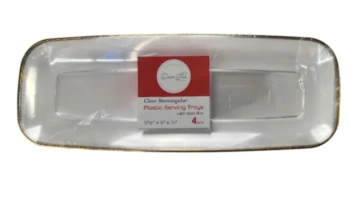 CLEAR RECTANGULAR PLASTIC PLATTER