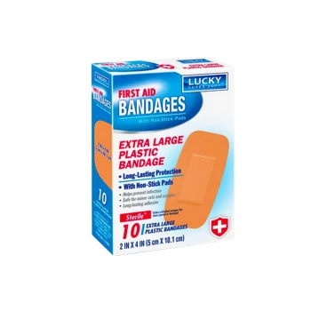 FIRST AID BANDAGES 10 EXTRA LARGE PLASTIC