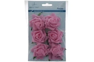 6ct Foam FlowerPink 2.5 IN