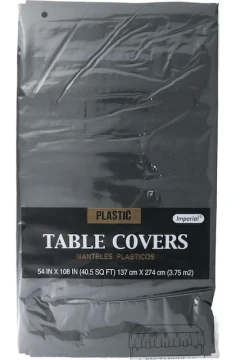 BLACK TABLE COVER 54 X 108 INCH